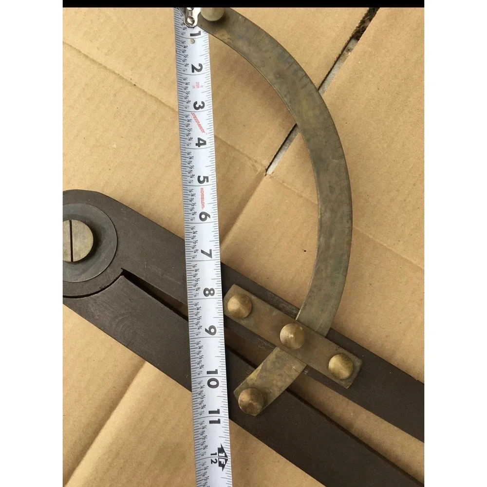 VTG Wood Drafting Compass Academics Brass Wing Divider Scribe Decor Compass